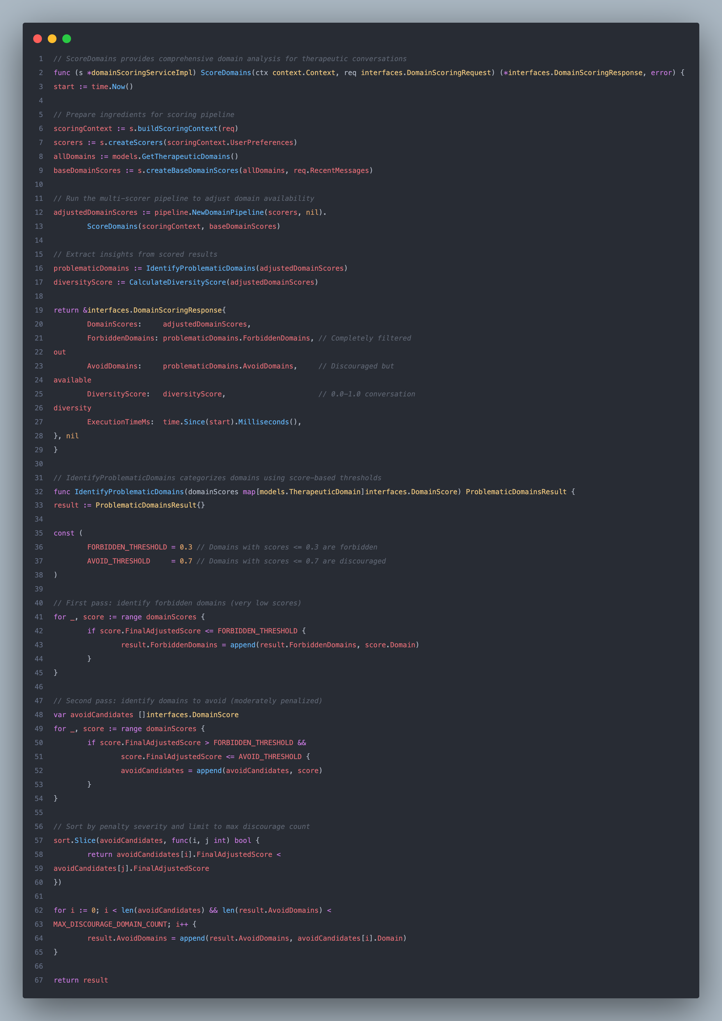 Domain Scoring Snippet